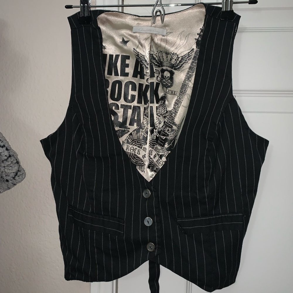 Charlotte Russe pin striped vest!